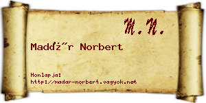 Madár Norbert névjegykártya