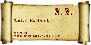 Madár Norbert névjegykártya