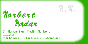 norbert madar business card