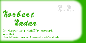 norbert madar business card